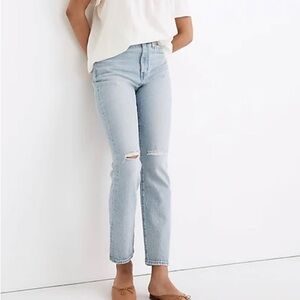 Madewell 26 The High Rise Slim Crop Boyfriend Jeans ~ Distressed Ankle